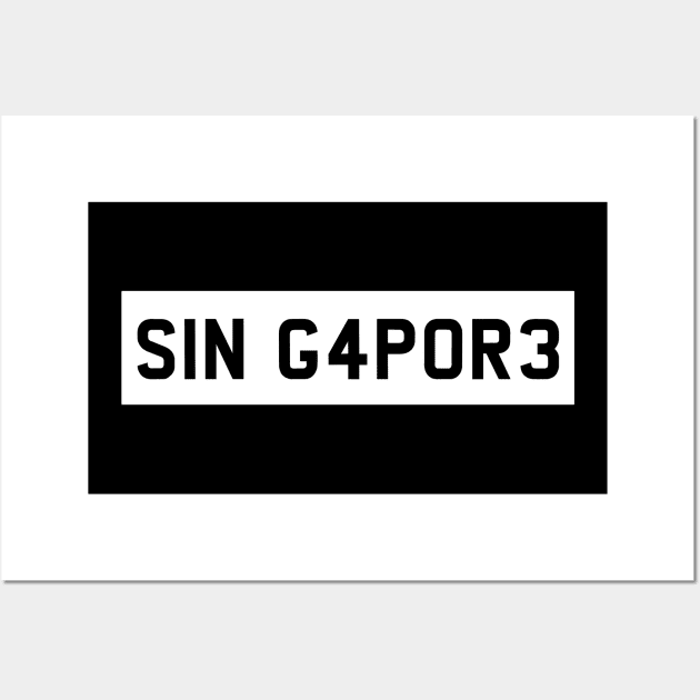 Singapore car license plate Wall Art by Travellers